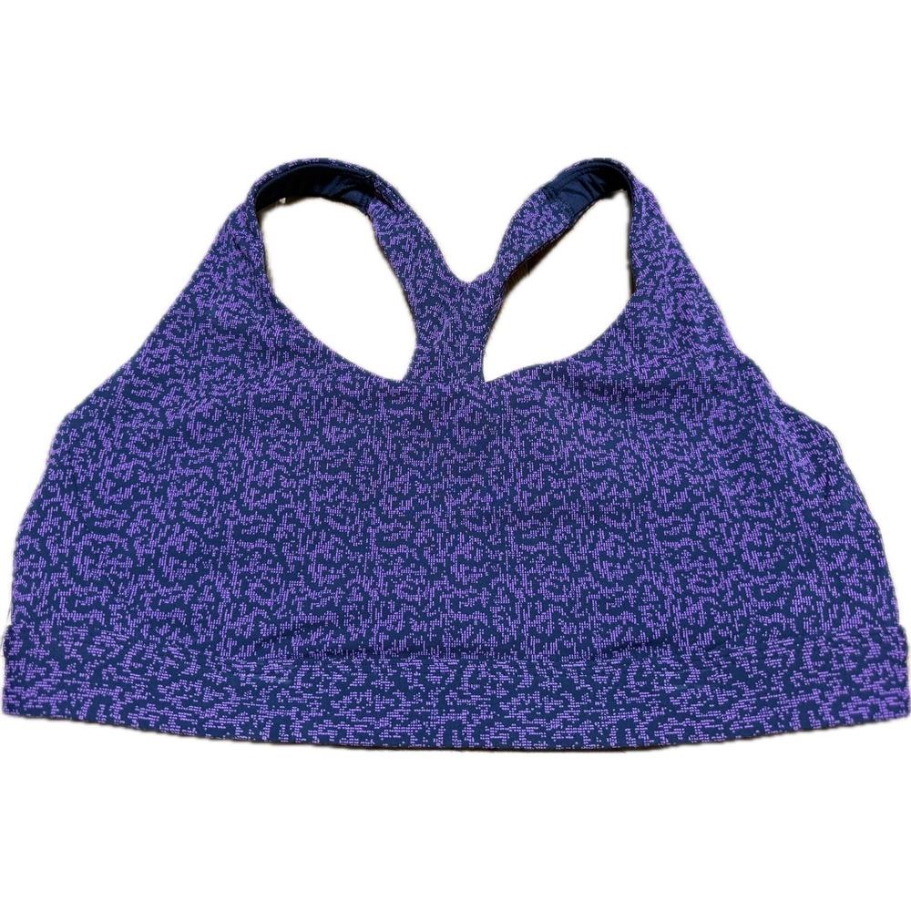 Athleta Women's‎ Ultimate Sports Bra Purple Mini Cheetah Print Large